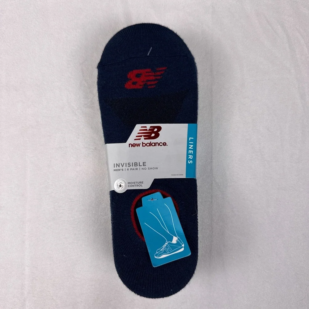 New Balance Men's No Show Socks 6 Pair Pack Navy Grey Plus Adidas Denim Bundle
